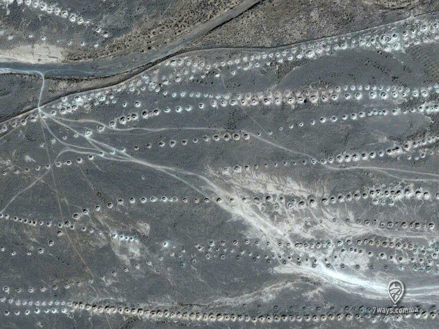 Сеть хеттар в районе ксара Лаакория, спутниковый снимок Сеть хеттар в районе ксара Лаакория, спутниковый снимок