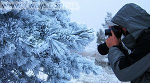 Зимняя изморозь - иней на Караби, Крым.